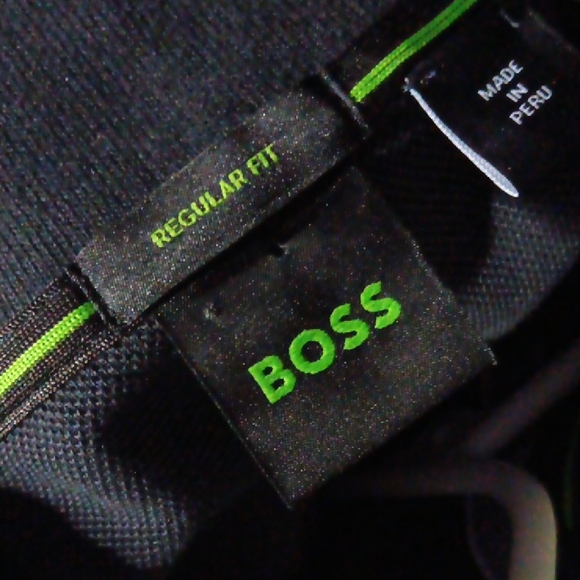 BOSS, HUGO BOSS (PERU) MEN'S LUXURY BLACK POLO W/CONTRASTING COLLAR/SLEEVES - Picture 7 of 16